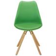 Stuhl Grün/Eichefarben - Eichefarben/Grün, MODERN, Holz/Kunststoff (47/81,5/56cm) - Mömax modern living