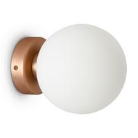 Wandleuchte Basic Form Weiß/Goldfarben max. 40 Watt - Goldfarben/Weiß, Trend, Glas/Metall (15/18cm) - MAYTONI