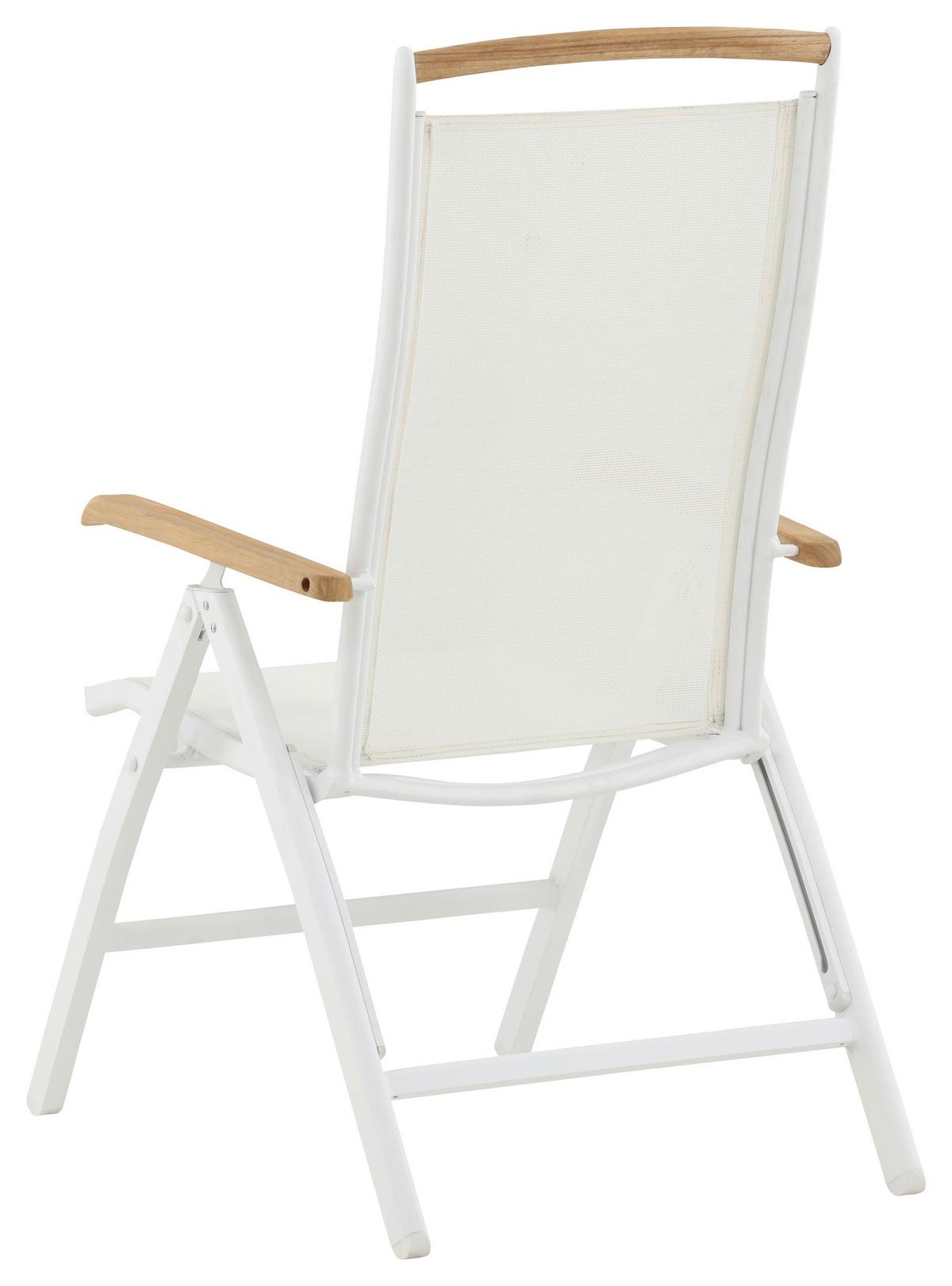 Gartenstuhl 2er-Set Panama ca. 60x110x75 cm Weiß - Naturfarben/Weiß, KONVENTIONELL, Textil/Metall (60/110/75cm) - Gardenson
