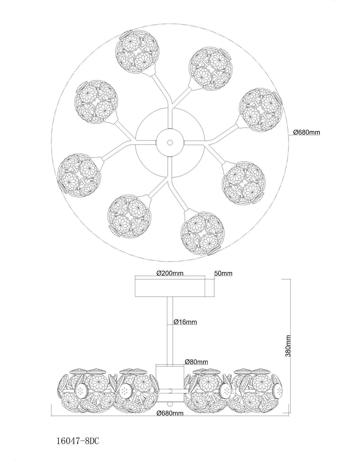 LED-DECKENLEUCHTE 16047-8DC VIRINA - Klar/Chromfarben, Konventionell, Glas/Metall (68/38cm) - Globo