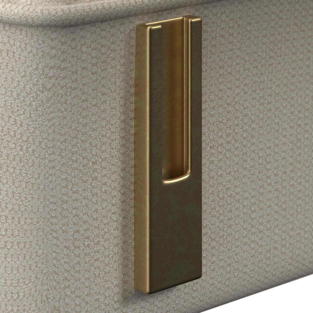 Schlafsofa Cora Webstoff Creme - Creme/Naturfarben, MODERN, Holz/Textil (214/92/81cm) - Bessagi Home