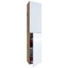 Hochschrank Lendas ca. 33x150 cm Weiß/Honig Eiche - Weiß Hochglanz/Eichefarben, MODERN, Holzwerkstoff (32,6/150/21,7cm) - MID.YOU