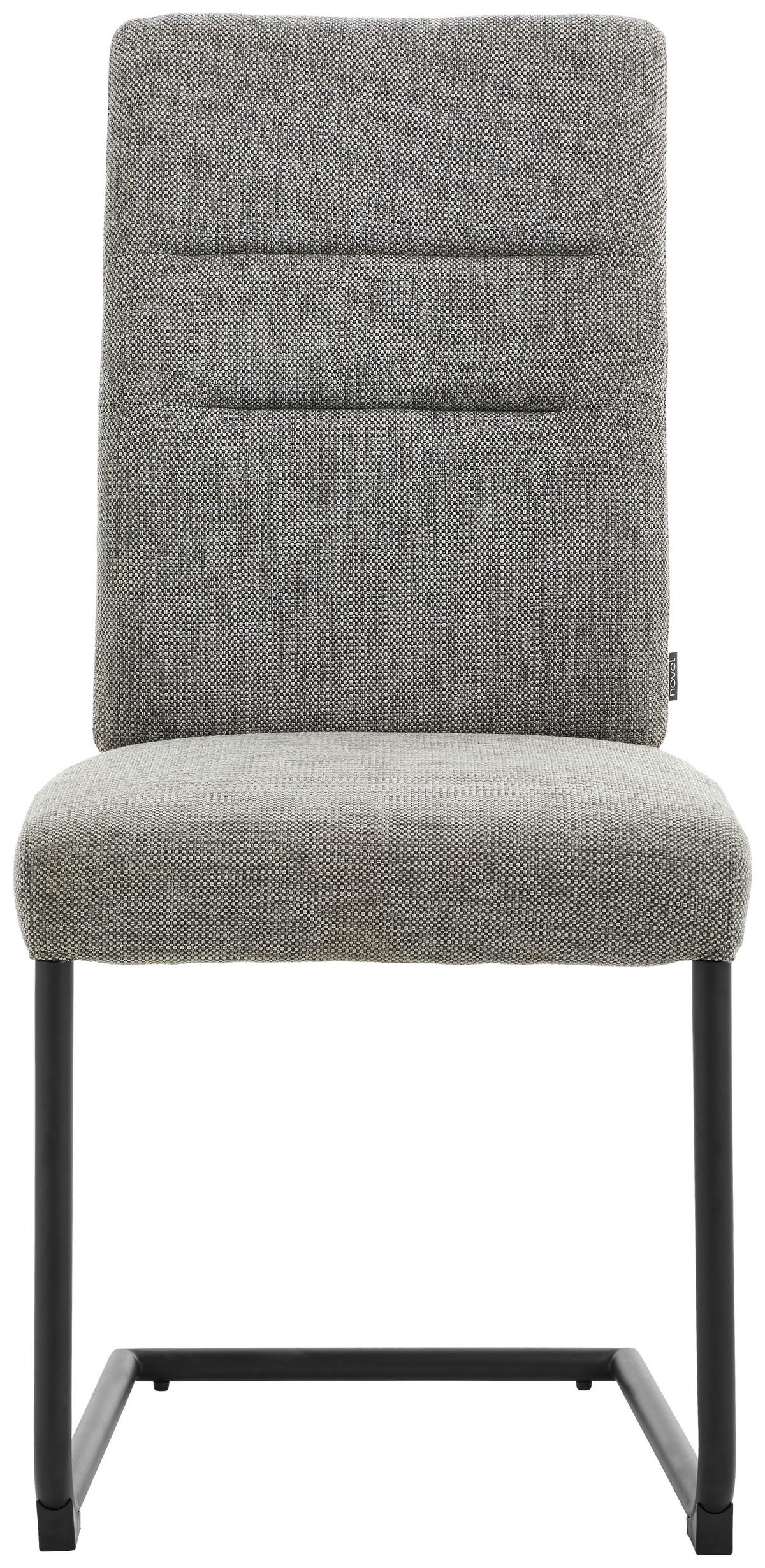 KRZESŁO NA PŁOZIE ROSY - jasnoszary/czarny, Design, metal/tkanina (48/98/63cm) - Novel