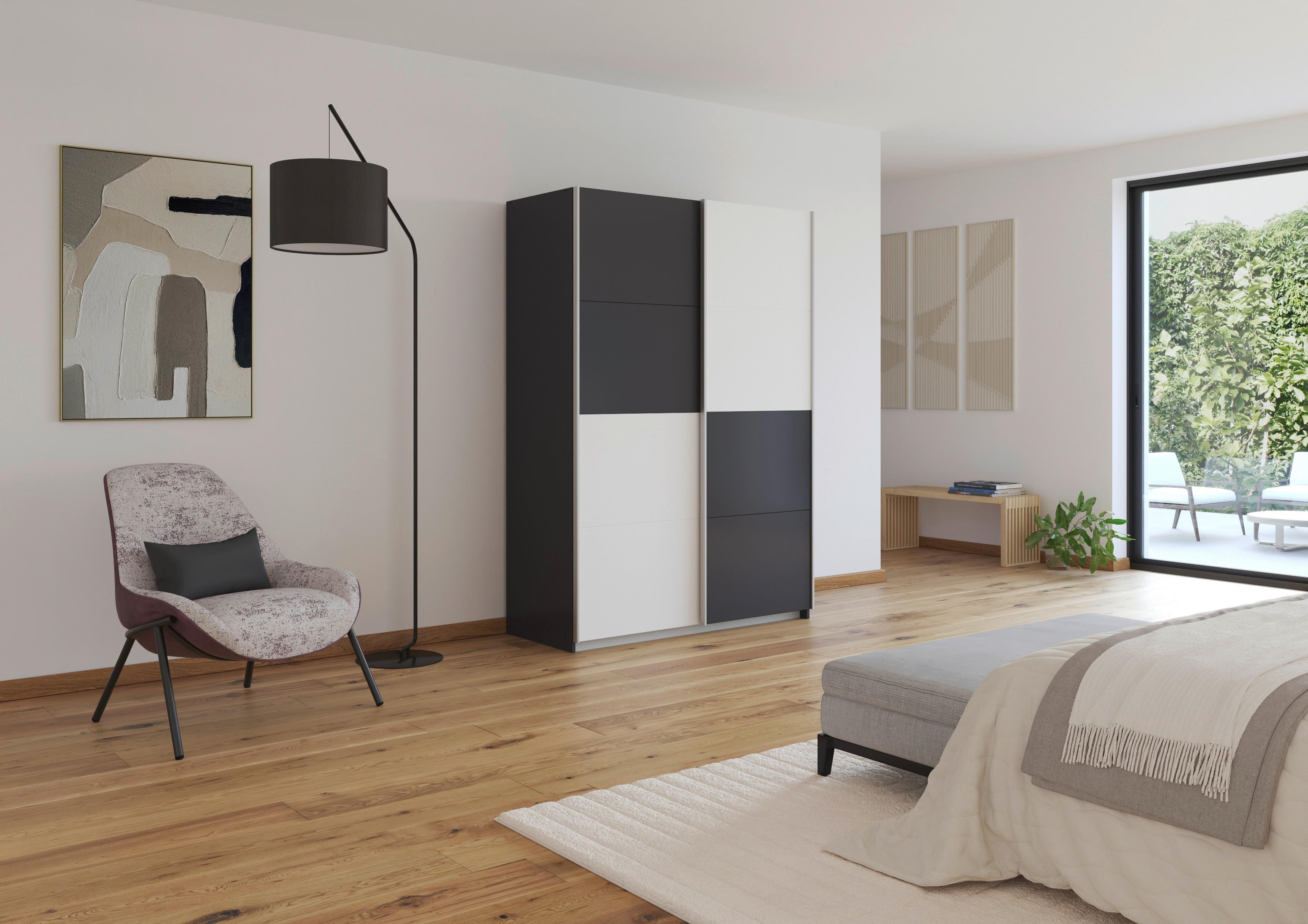 Ormar S Kliznim Vratima Subito - bijela/boje grafita, Moderno, drvni materijal/metal (136/197/61cm) - Modern Living