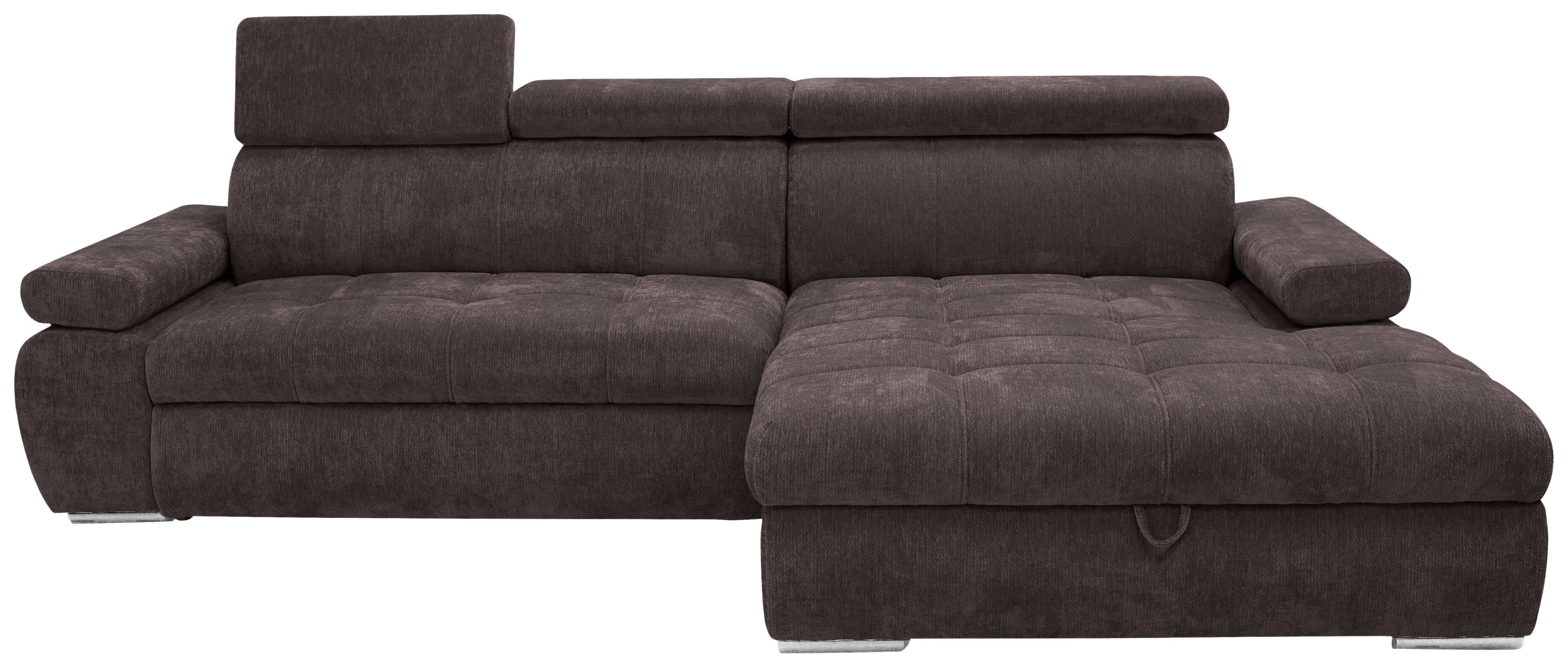 Kutna Garnitura Vegas - tamno smeđa/srebrne boje, Design, drvo/tekstil (294/173cm) - Modern Living