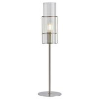 Tischleuchte Tubo Table Silberfarben max. 40 Watt - Transparent/Silberfarben, Basics, Glas/Metall (13/13/50cm) - Markslöjd