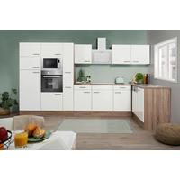 Eckküche Oliver mit Geräten ca. 370x172 cm Weiß - Eichefarben/Weiß, Basics, Holzwerkstoff/Metall (370/172cm) - Respekta
