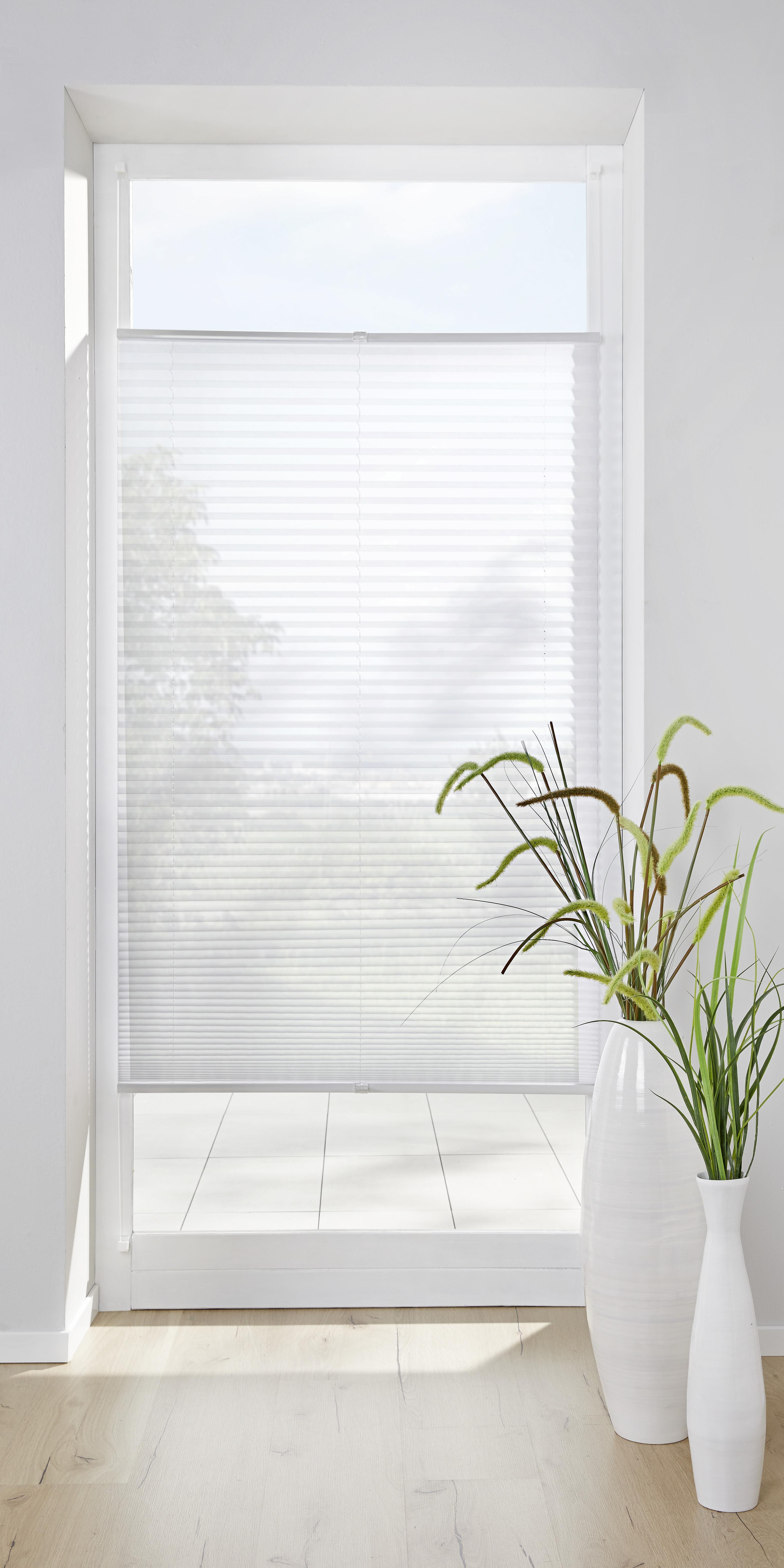 Plissee Light in Weiss ca. 120x130cm - Weiss, Textil (120/130cm) - Premium Living