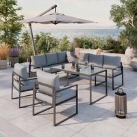 Lounge Garnitura Bologna, Antracit, 5-Delno - siva/antracit, Moderno, kovina/steklo - Beldano