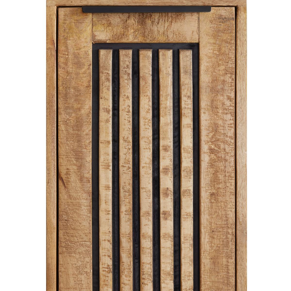 Seitenschrank Everest Naturfarben/Schwarz - Schwarz/Naturfarben, Natur, Holz/Metall (30/90/32cm) - Mömax