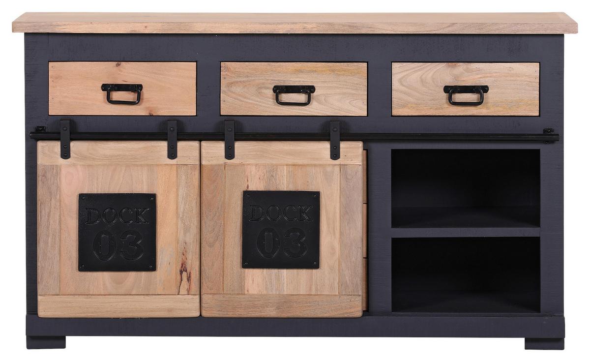 KOMODA SZEROKA DOCK 03 - BEACH CLUB- - antracytowy/naturalny, Lifestyle, materiał drewnopochodny/metal (145/85/45cm) - Landscape