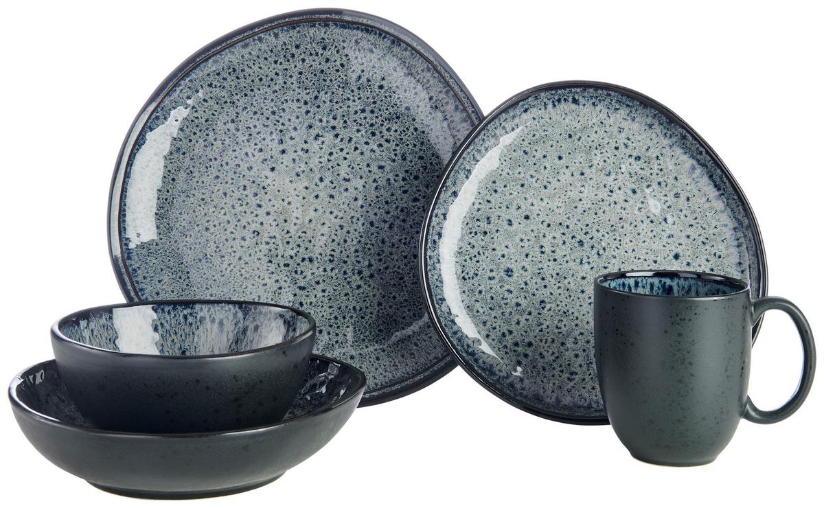 SERWIS OBIADOWO-ŚNIADANIOWY 13000 SØREN GREY - szary, Trend, ceramika - Novel