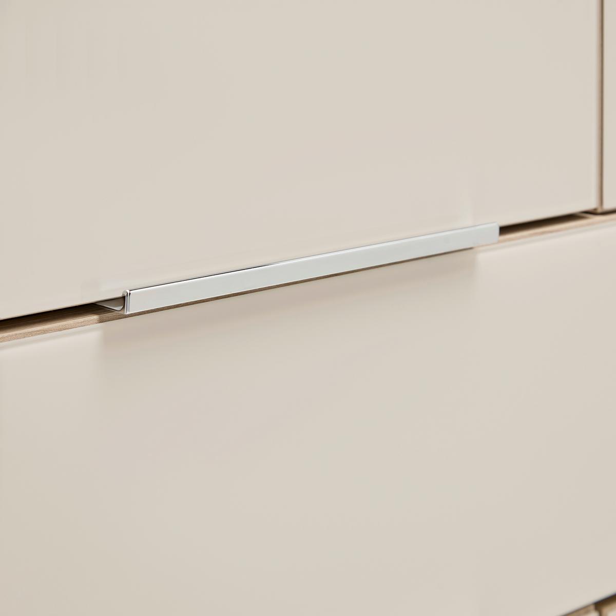 Schranksystem Siena Kaschmir/Eichefarben - Kaschmir/Chromfarben, MODERN, Holzwerkstoff/Metall (80/198/38cm) - Mömax