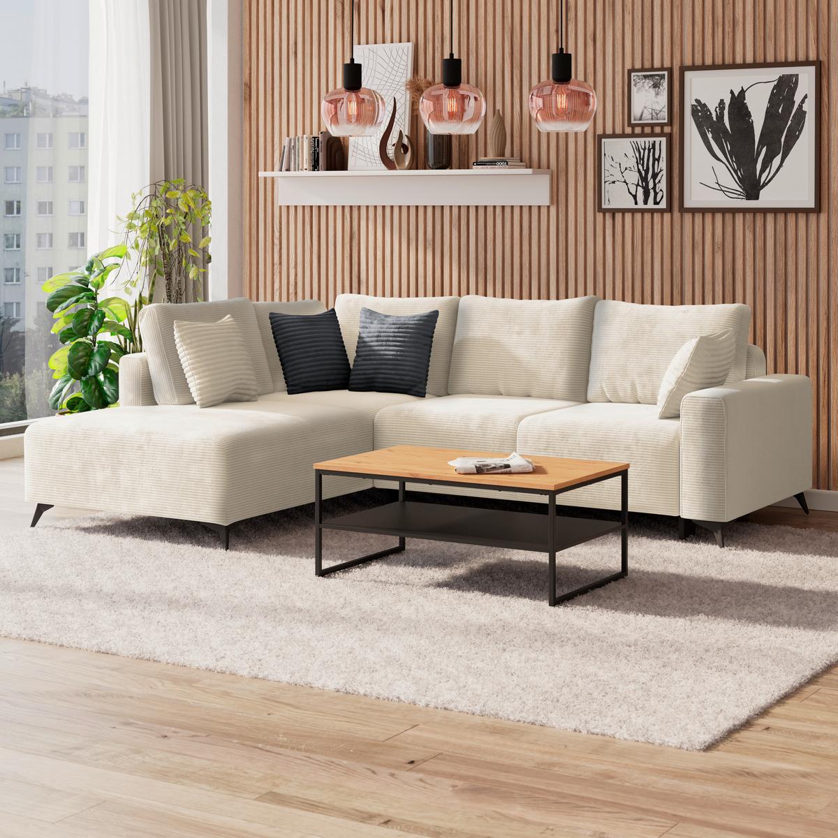 Canapea modulara VIKTOR - crem, Modern, textil (212/270cm) - Modern Living