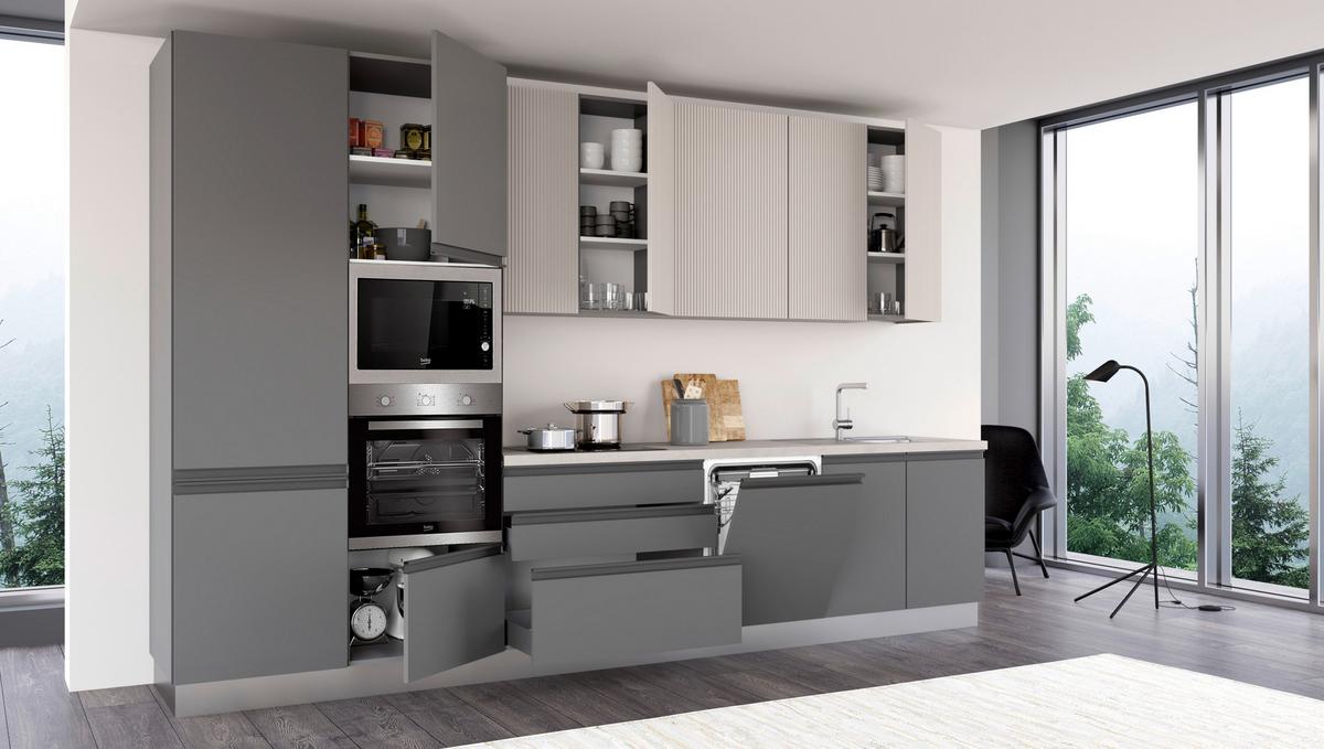 Blok Kuhinja S Aparatima New Helena 360 Dx - siva/kašmir, Konvencionalno, metal/drvo (360/240/60cm) - Mömax