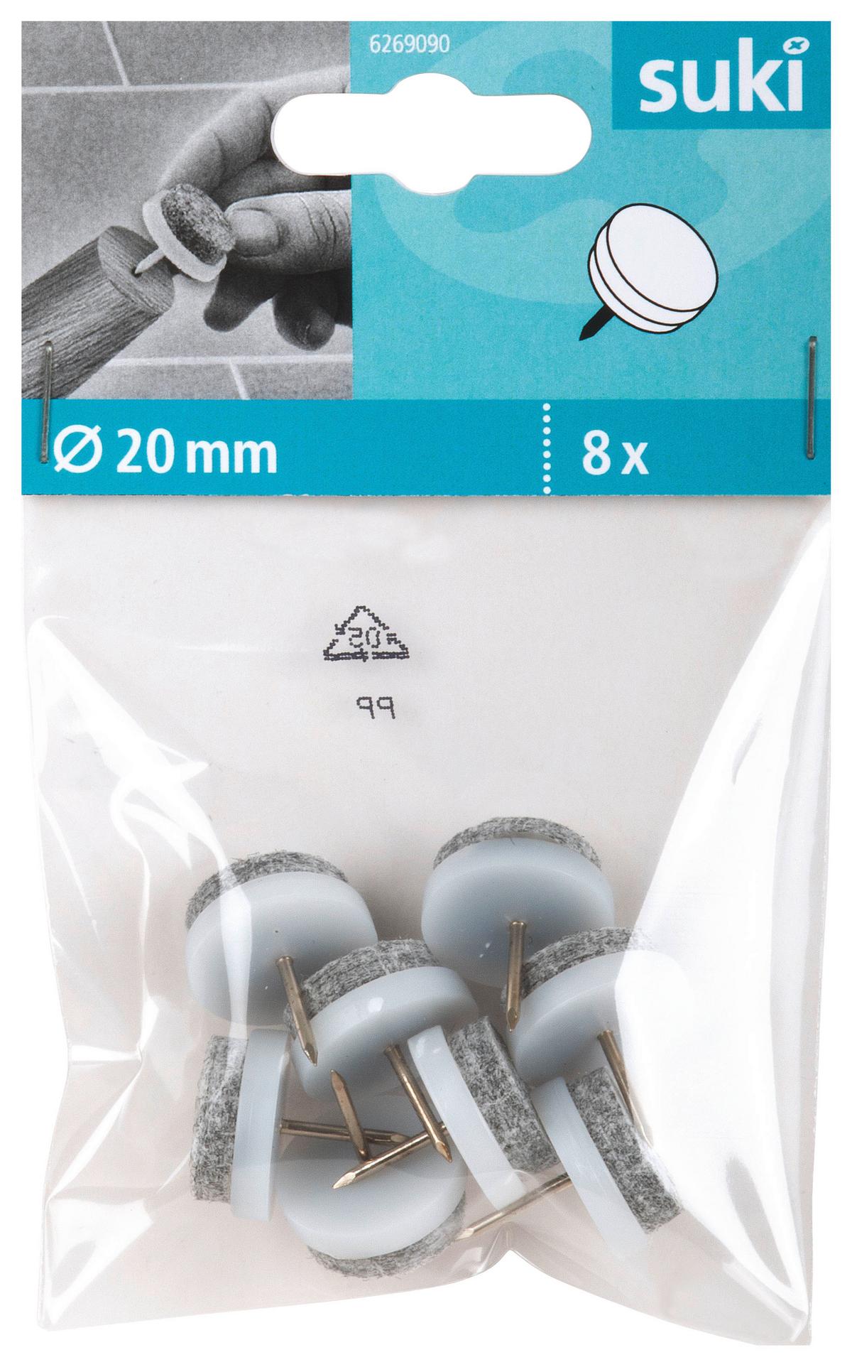 Filckorong 20mm 8db - fehér, műanyag (2cm) - Suki