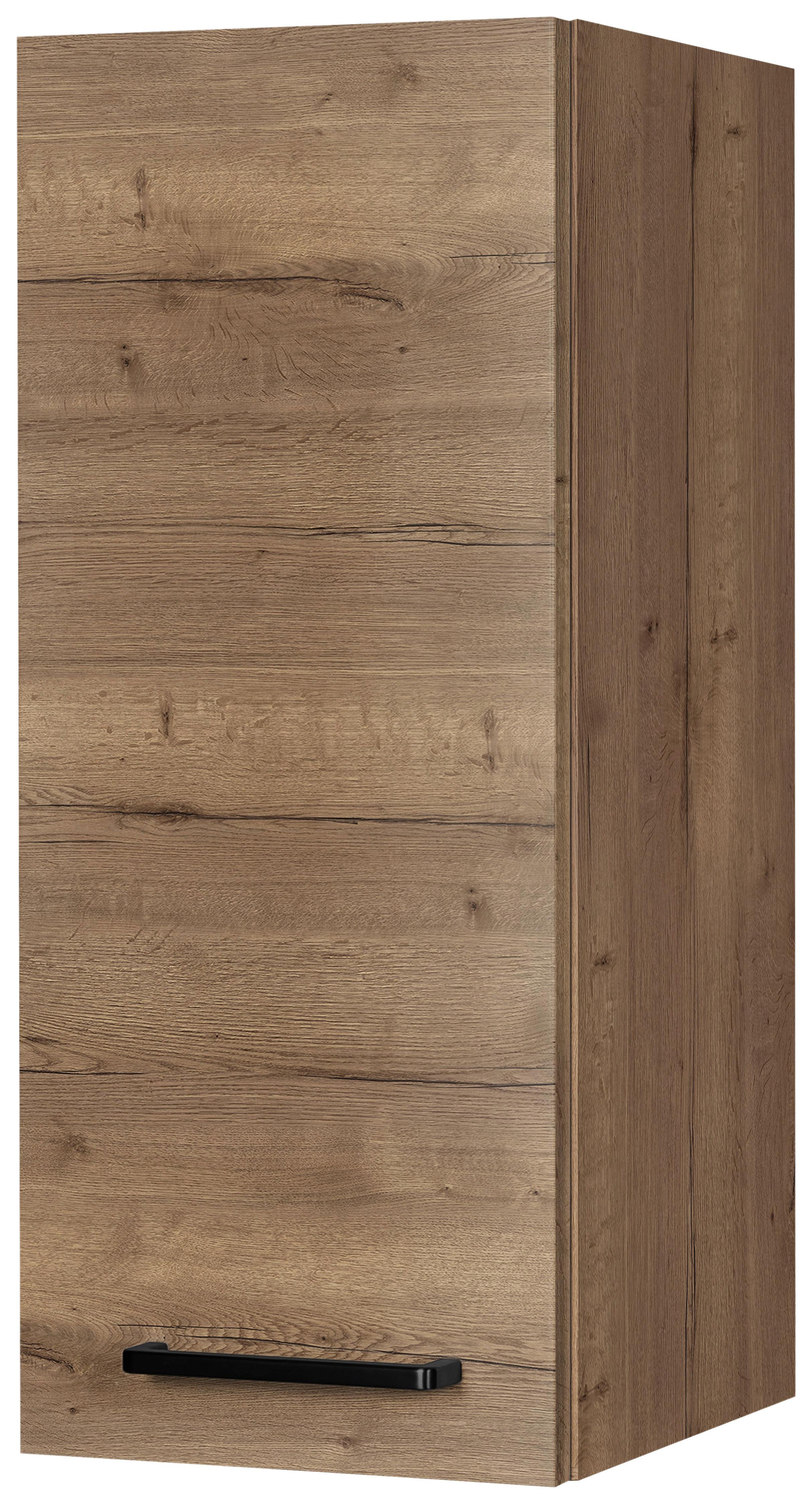 Küchenoberschrank Structura Eiche dunkel - Eiche dunkel/Schwarz, MODERN, Holzwerkstoff/Metall (30/72/35cm) - Nobilia