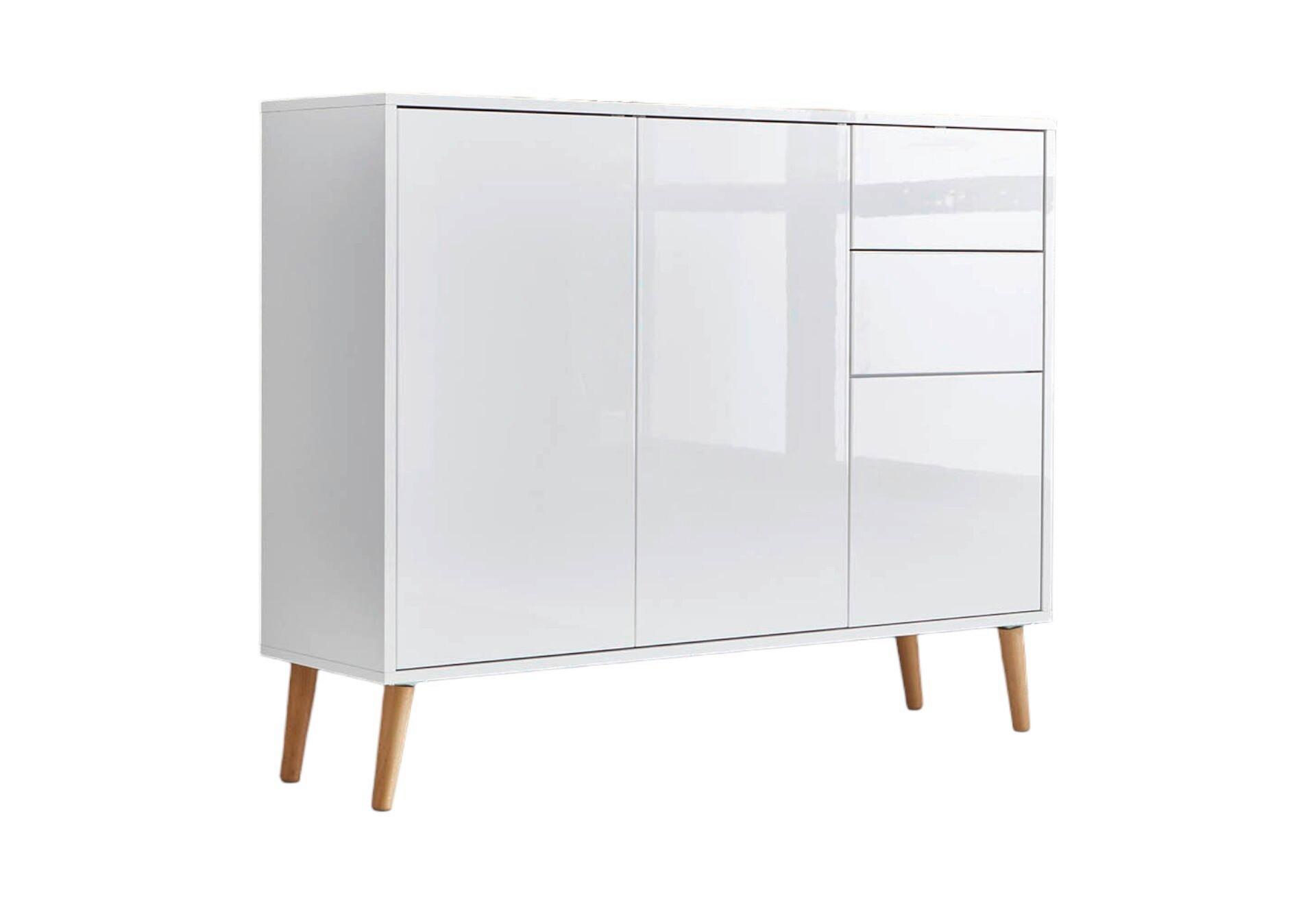 Kommode Mailand Typ 10 Weiß - Weiß Hochglanz/Weiß, MODERN, Holz/Holzwerkstoff (105,5/86/33cm) - MID.YOU