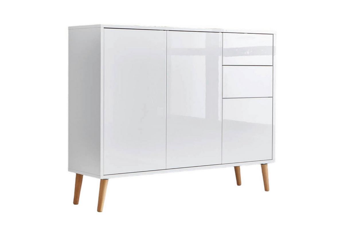 Kommode Mailand Typ 10 Weiß - Weiß Hochglanz/Weiß, MODERN, Holz/Holzwerkstoff (105,5/86/33cm) - MID.YOU