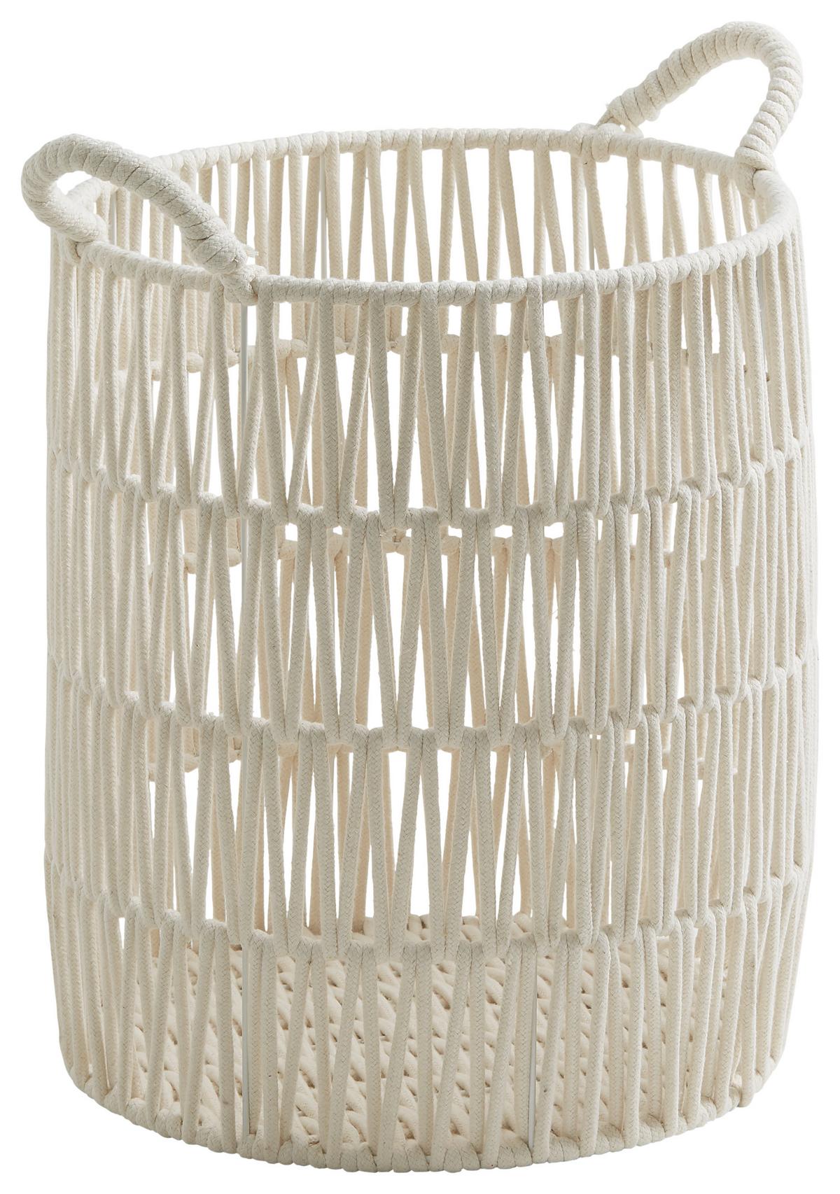 Korb Lou Weiß Ø ca. 37cm - Weiss, Modern, Textil/Metall (37/45cm) - Mömax