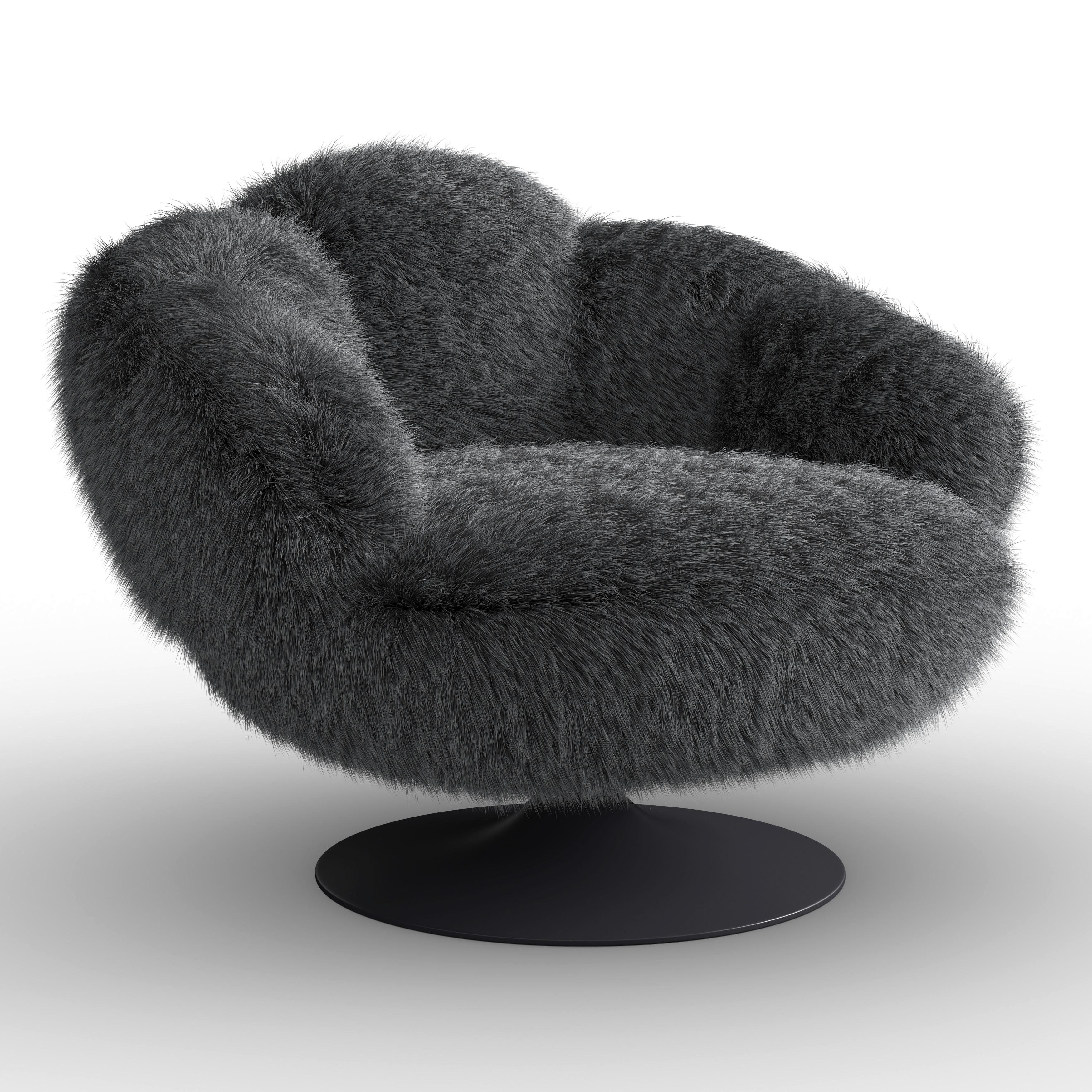 Relaks Fotelja Leo - bijela/crna, Moderno, metal/tekstil (96/78/93cm) - Bessagi Home