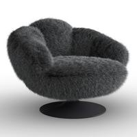 Relaks Fotelja Leo - bijela/crna, Moderno, metal/tekstil (96/78/93cm) - Bessagi Home