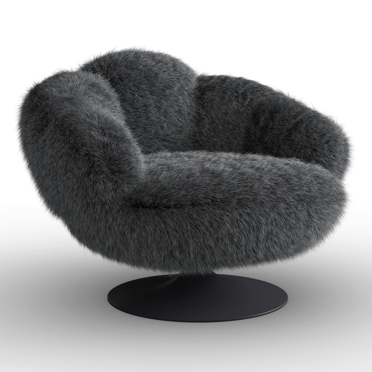 Relaks Fotelja Leo - bijela/crna, Moderno, metal/tekstil (96/78/93cm) - Bessagi Home