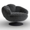 RELAXFÅTÖLJ LEO - vit/svart, Modern, metall/textil (96/78/93cm) - Bessagi Home
