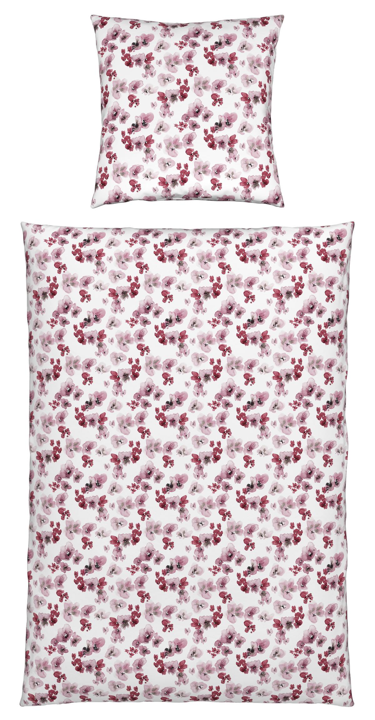 Bettwäsche Bio-Anna Weiß/Mauve ca. 135x200cm - Flieder/Mauve, Natur, Textil (135/200cm) - ecoTree