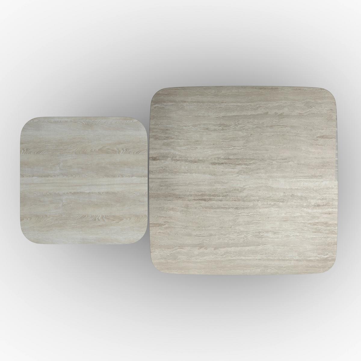 Couchtisch Thiago Creme 2-er Set MDF/Stein - Creme, MODERN, Holzwerkstoff/Stein - Bessagi Home