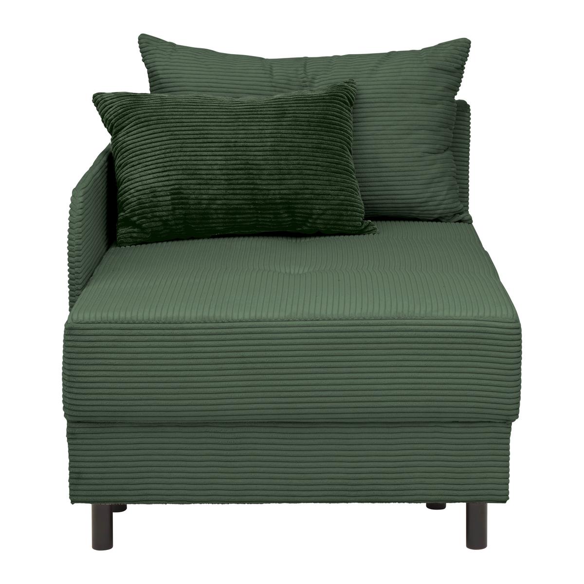 Liege Nova Olivgrün - Schwarz/Olivgrün, MODERN, Holz/Textil (145/62/85cm) - Mömax