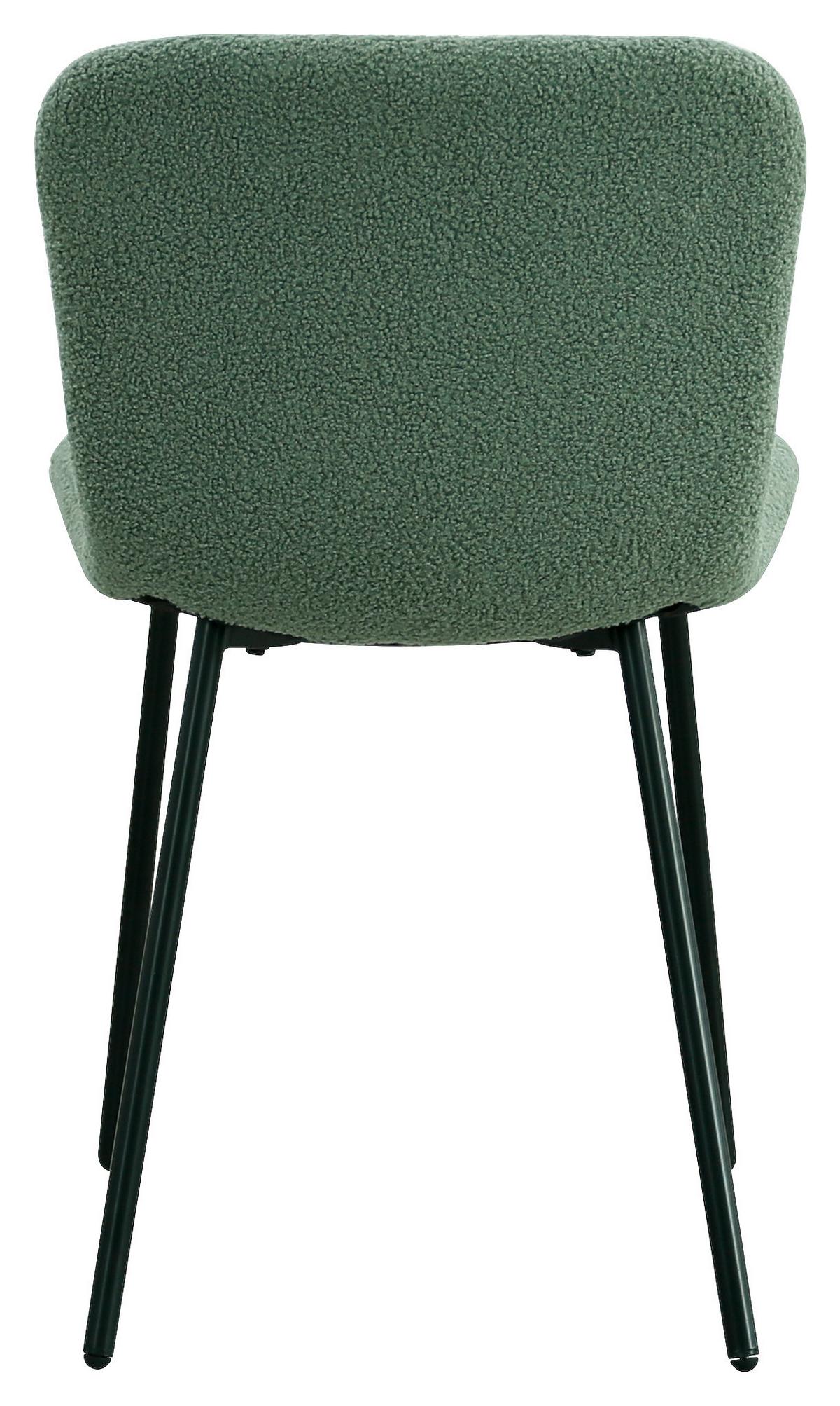Stuhl Teddy in Mintgrün/Schwarz - Schwarz/Mintgrün, Design, Textil/Metall (44/79/51cm) - Mömax