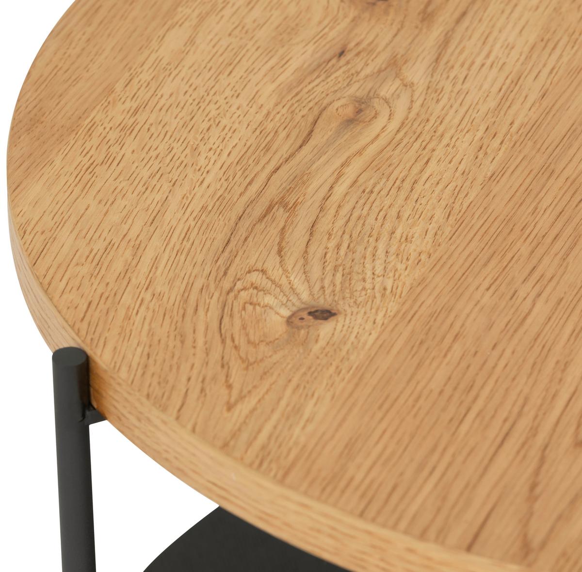 Stolić Rondo 2 - prirodne boje/crna, Moderno, drvni materijal/drvo (60/40/60cm) - Modern Living