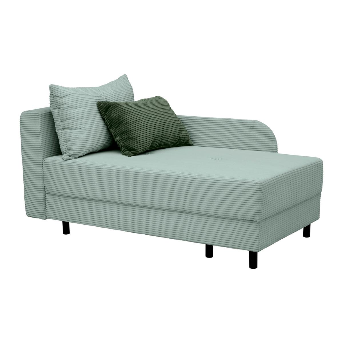 Liege Nova Salbeigrün - Salbeigrün/Schwarz, MODERN, Holz/Textil (85/62/145cm) - Mömax