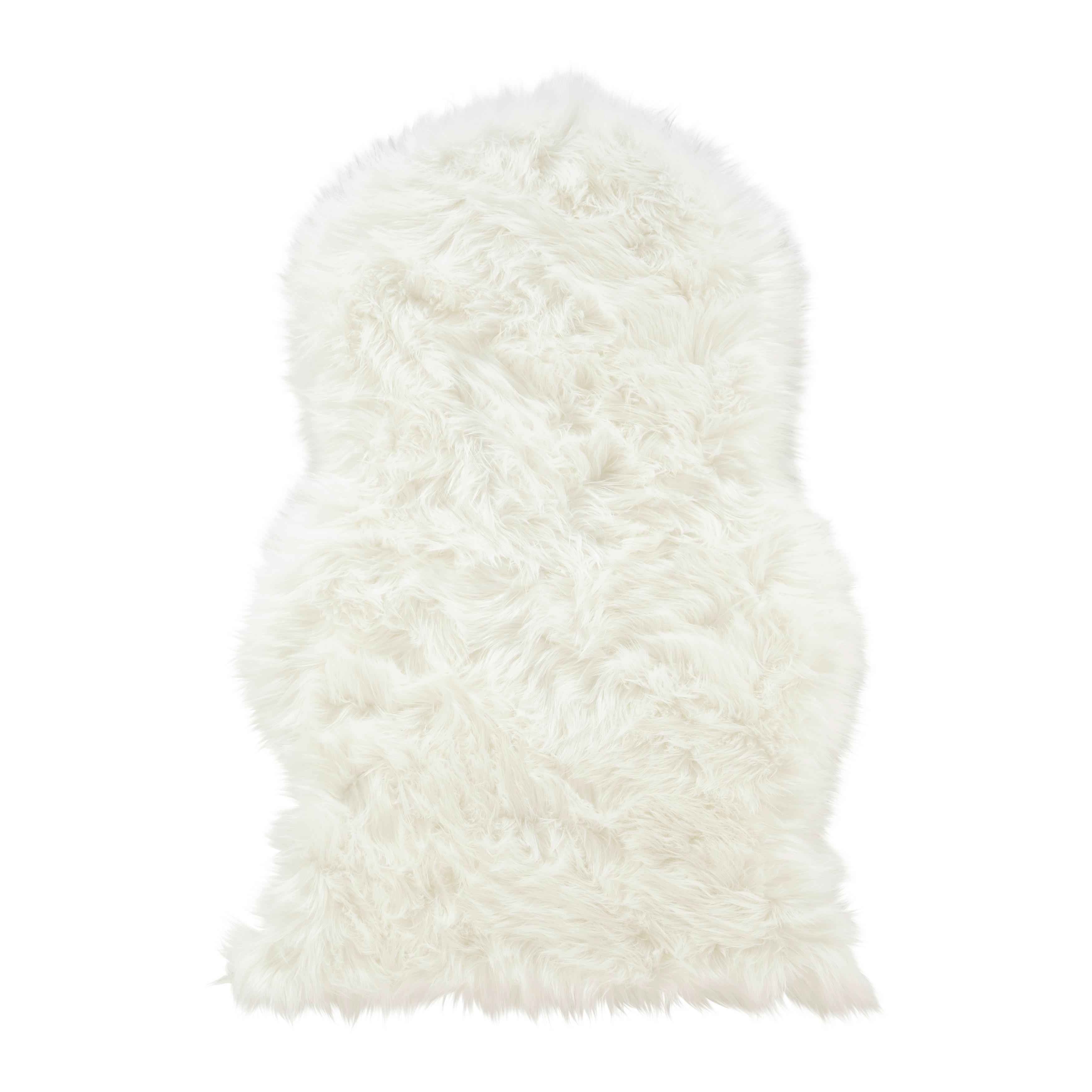 Schaffell Alena in Weiß ca. 90x60cm - Weiß, MODERN, Textil (90/60cm) - Bessagi Home