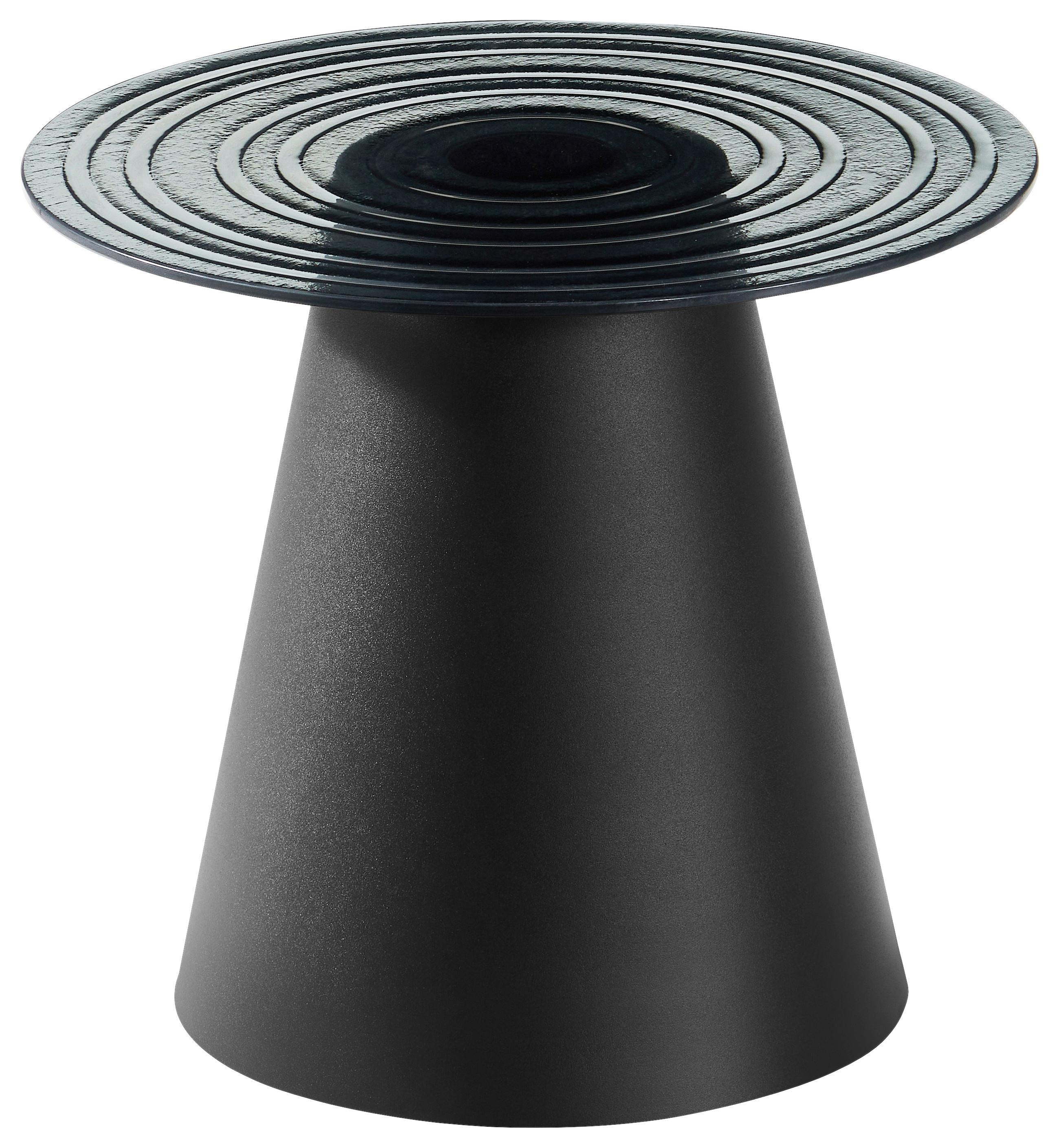 Masă auxiliară PAUL - negru/gri, Modern, sticlă/metal (50/45cm) - Premium Living