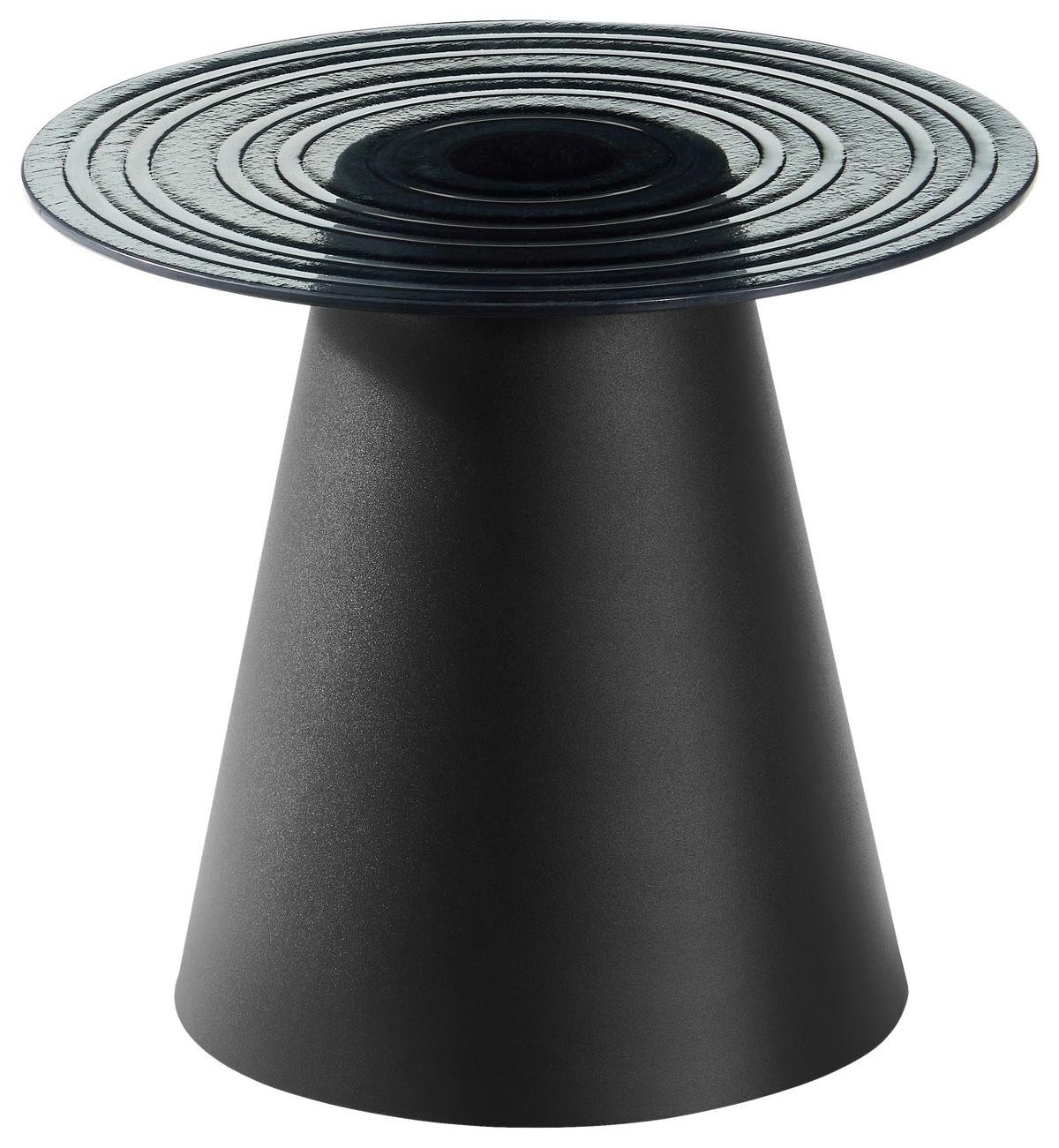 Masă auxiliară PAUL - negru/gri, Modern, sticlă/metal (50/45cm) - Premium Living