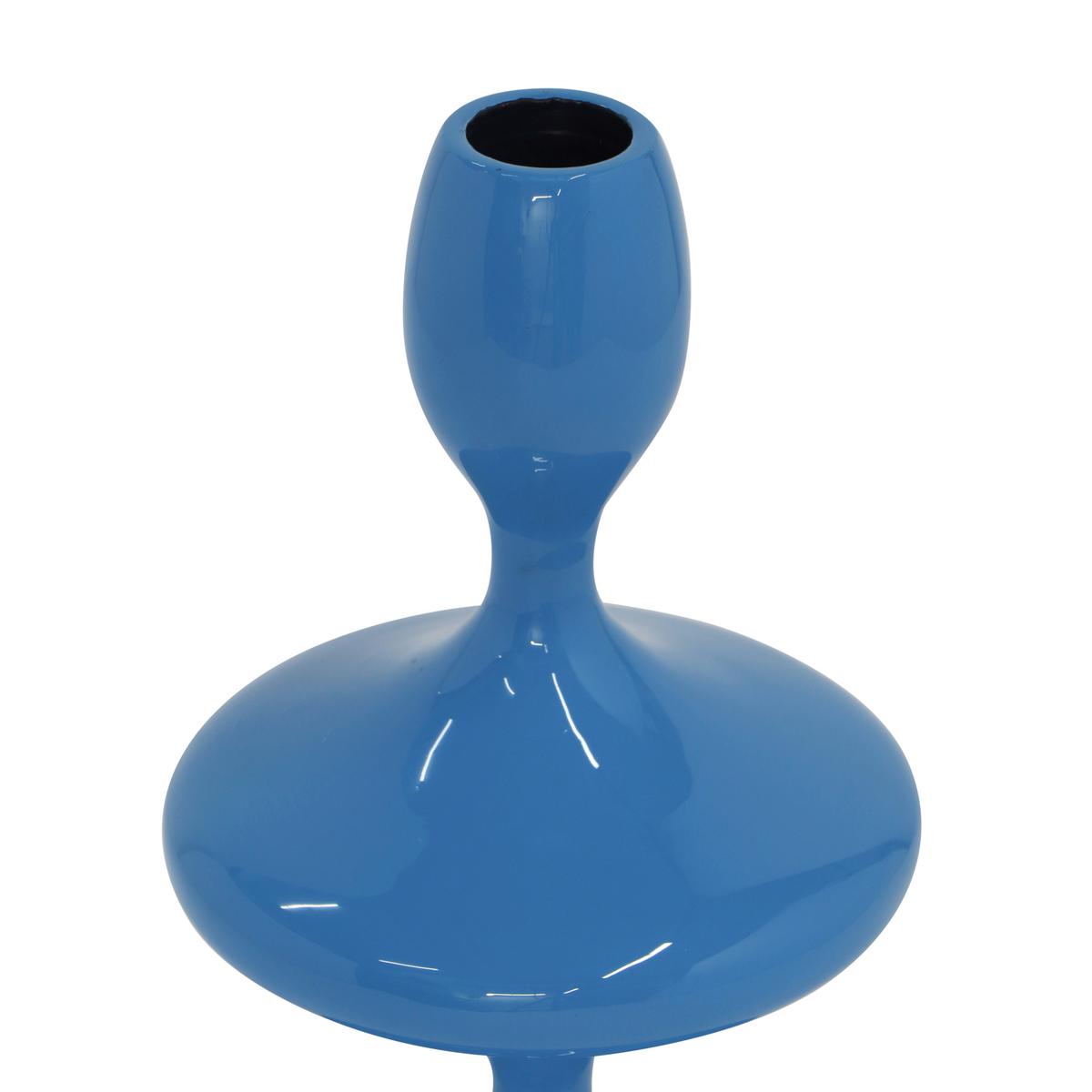 Stabkerze Laureen Blau - Blau, Basics, Metall (11/19,5/11cm)