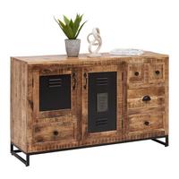 Komoda Leya - prirodne boje/crna, Lifestyle, metal/drvo (130/80/40cm) - Premium Living