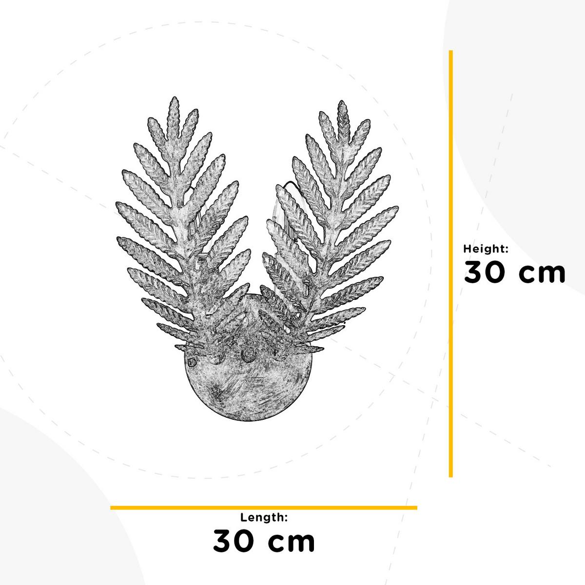 Wandleuchte Felce Bronzo Bronzefarben max.  Watt - Bronzefarben, Natur, Metall (30/14cm)