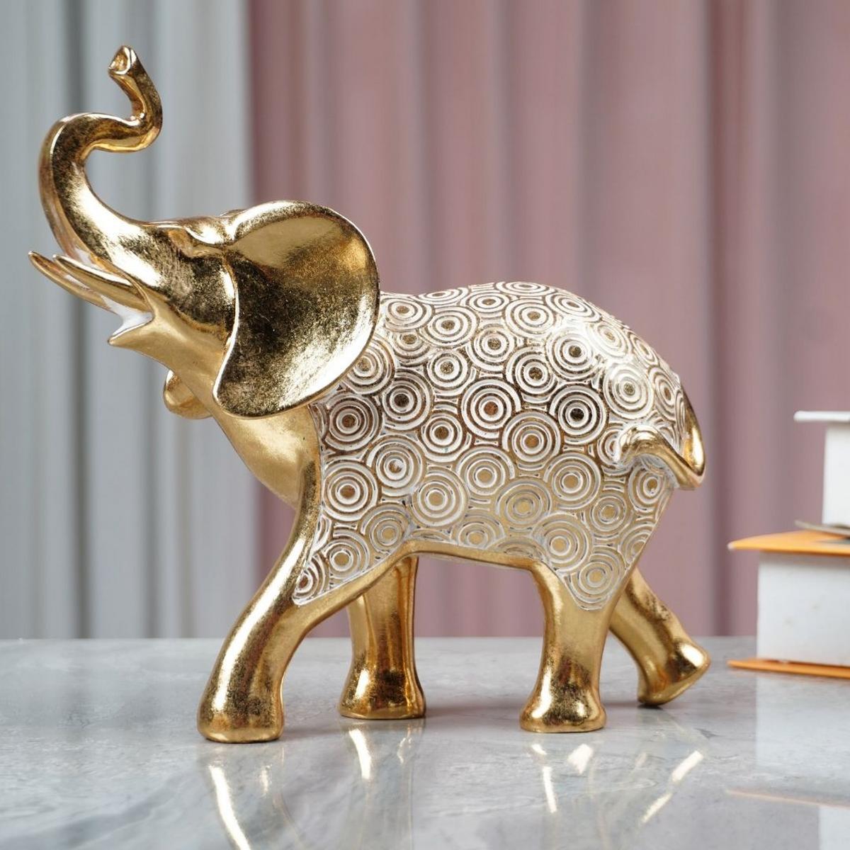 Dekor Elefánt Nalari - aranyszínű, műanyag (21/7,9/19,9cm)
