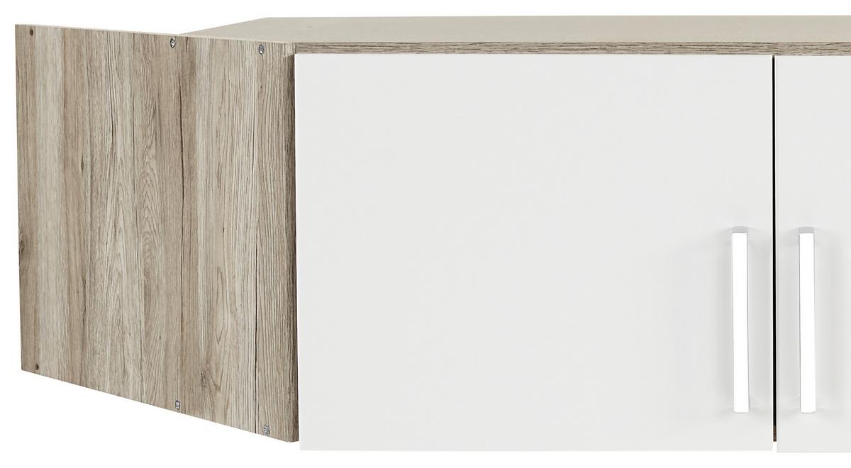 Dulap auxiliar superior Schrank Wien - alb/culoare lemn stejar, Konventionell, material pe bază de lemn (120/39/54cm)