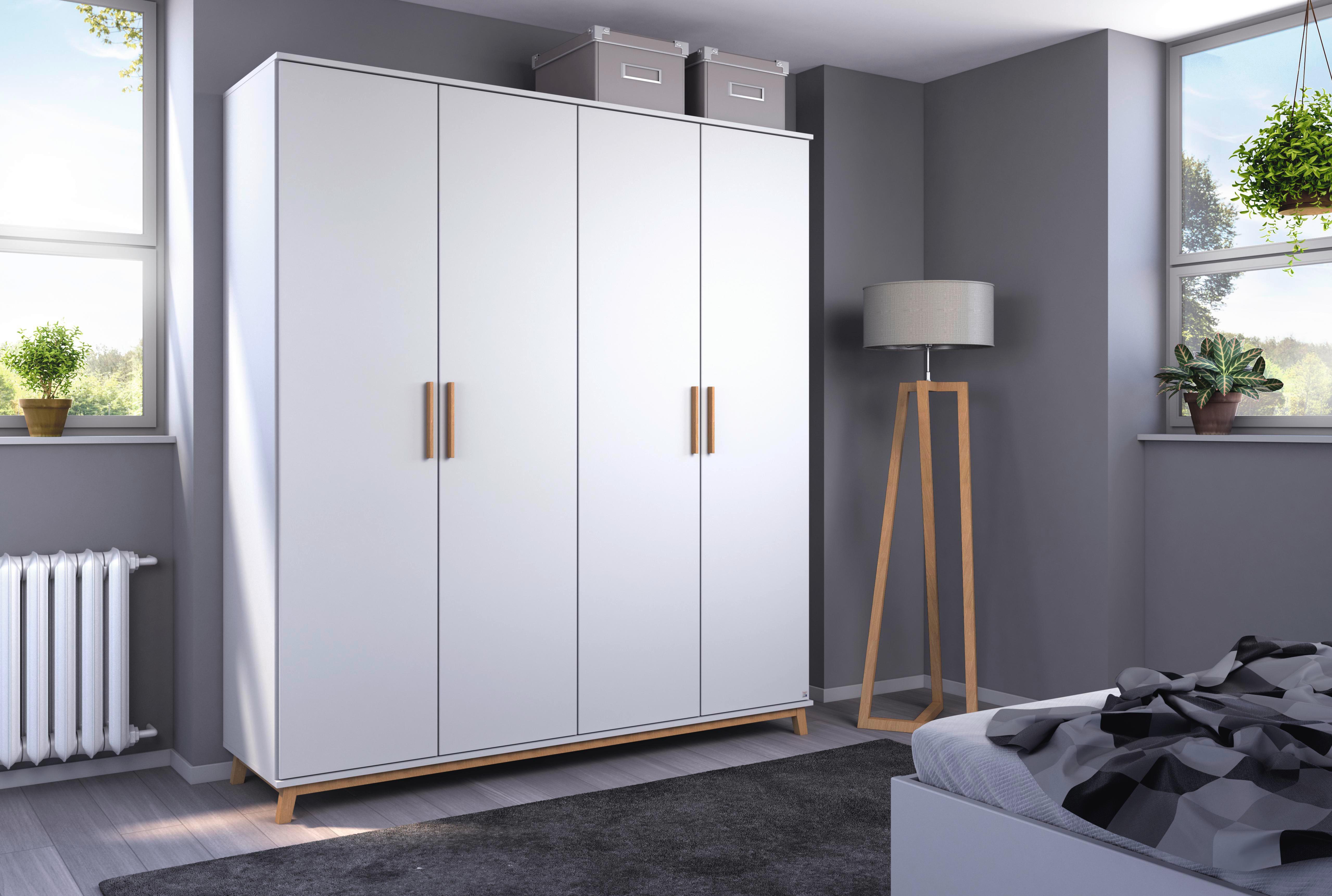 Ormar S Klasičnim Vratima Carlsson - bijela/smeđa, Basics, drvni materijal/drvo (181/203/53cm) - Modern Living