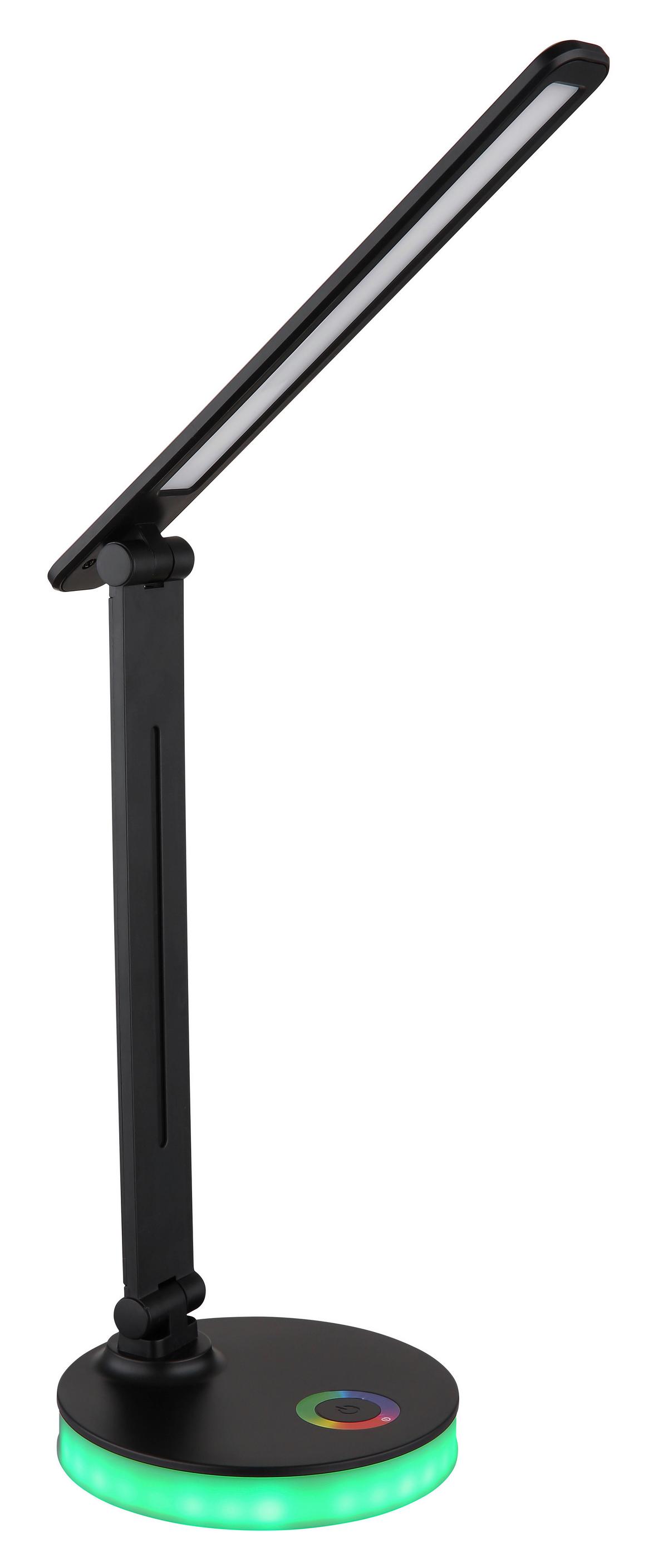 LED-Schreibtischleuchte Geraldo Schwarz max. 5 Watt - Opal/Schwarz, Design, Kunststoff (28/15/50cm) - Globo