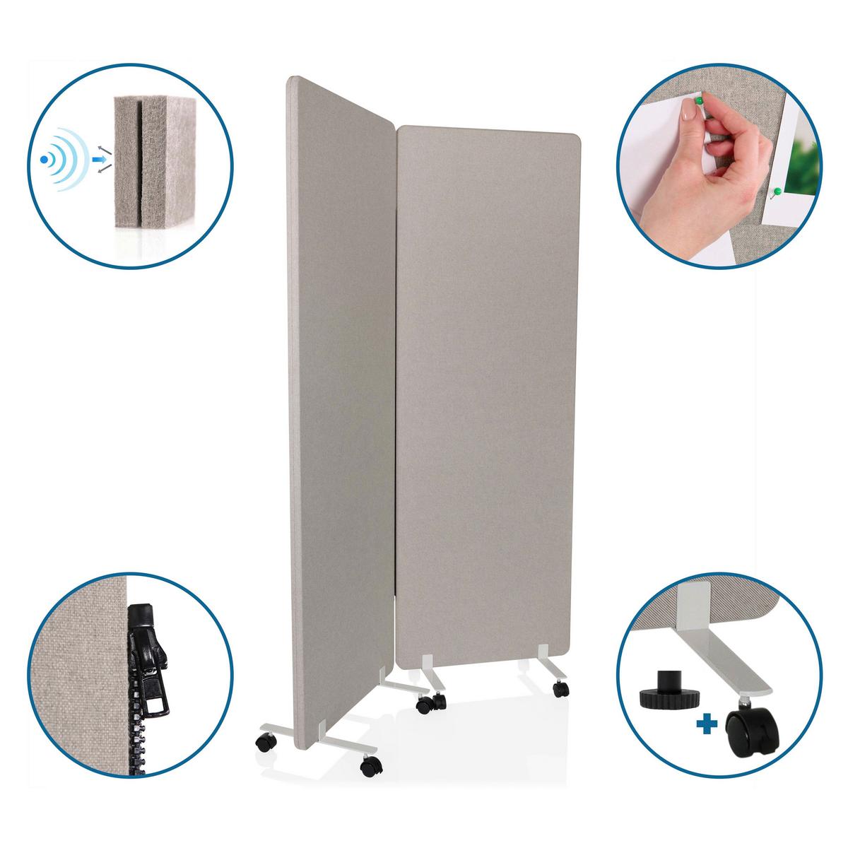 Pregradna Stena Flexmiut 1, Siva, 2-Delna - siva, Basics, tekstil (60/177/35cm) - MID.YOU