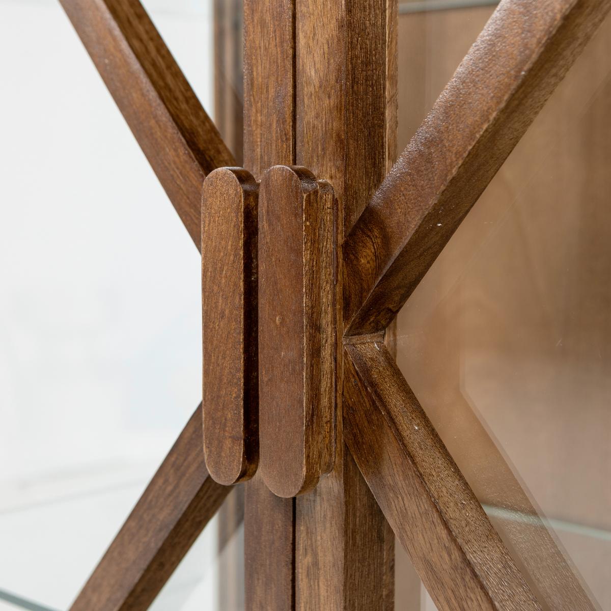 Vitrine Kella Dunkelbraun B: 100 cm - Dunkelbraun, Design, Glas/Holz (100/132/44cm) - Livetastic