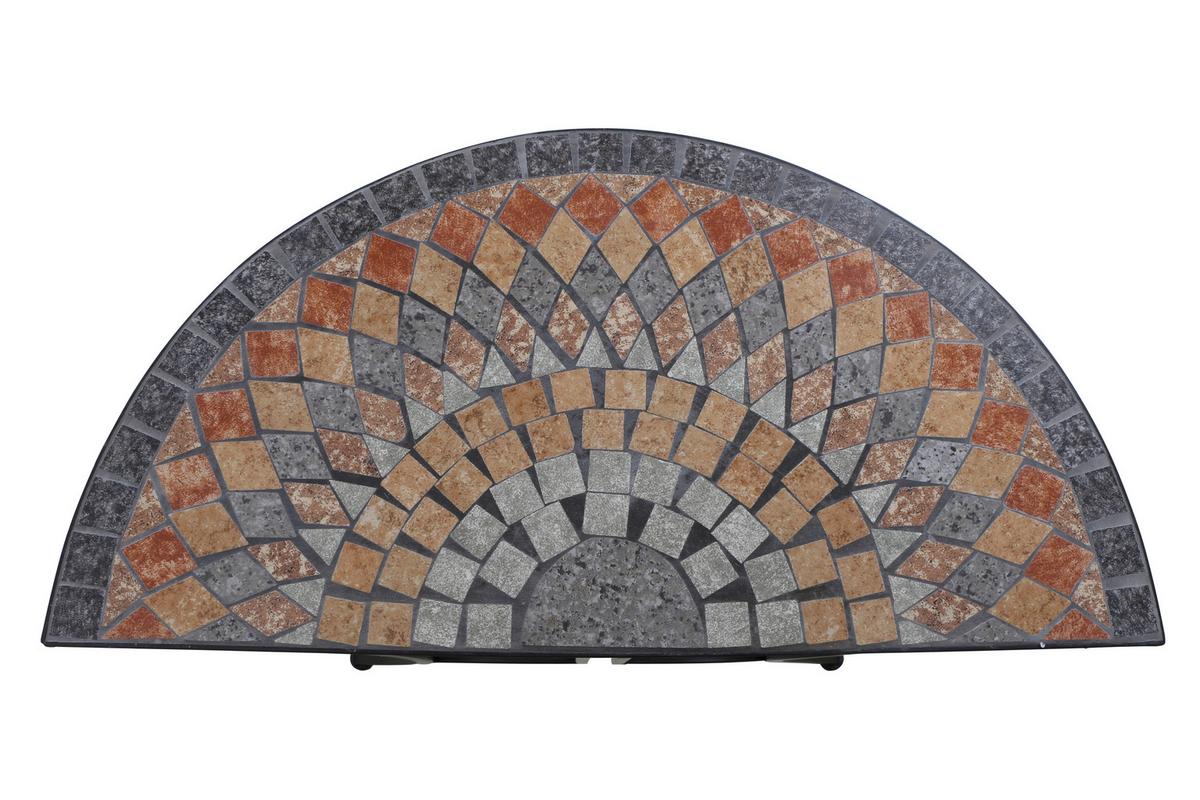 GARTENTISCH 380835 - Multicolor/Schwarz, MODERN, Keramik/Metall (70/35,5/71cm) - Siena Garden