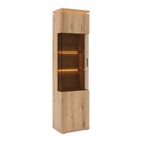 Vitrine Alameda Eichefarben - Eichefarben/Anthrazit, MODERN, Glas/Holzwerkstoff (55/208/38cm) - Mömax