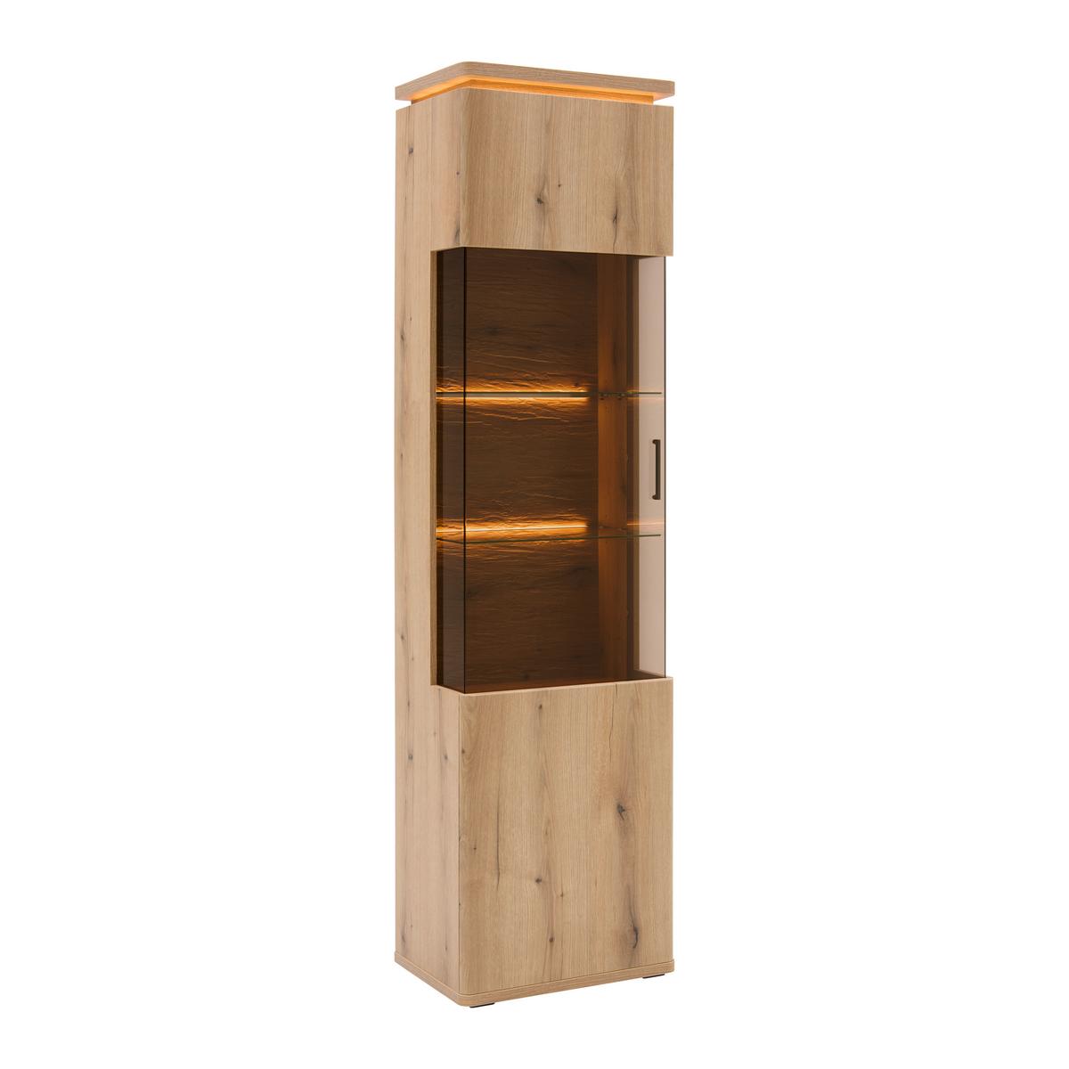 Vitrine Alameda Eichefarben - Eichefarben/Anthrazit, MODERN, Glas/Holzwerkstoff (55/208/38cm) - Mömax