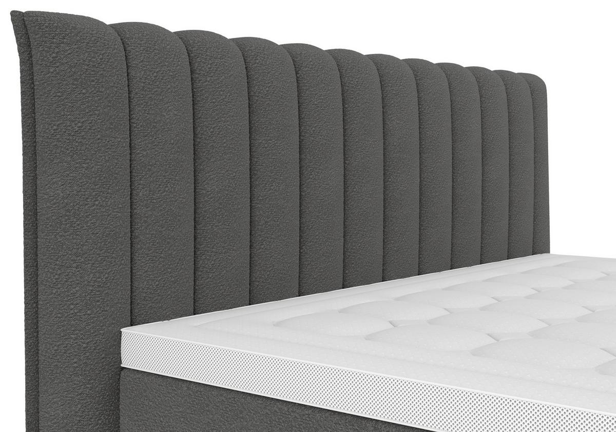 PAT BOXSPRING LINA - antracit, Konventionell, plastic/lemn (160/200cm) - Premium Living